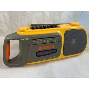 Yellow Sony Sports Radio Cassette Player Cfm-104 UNTESTED/PARTS